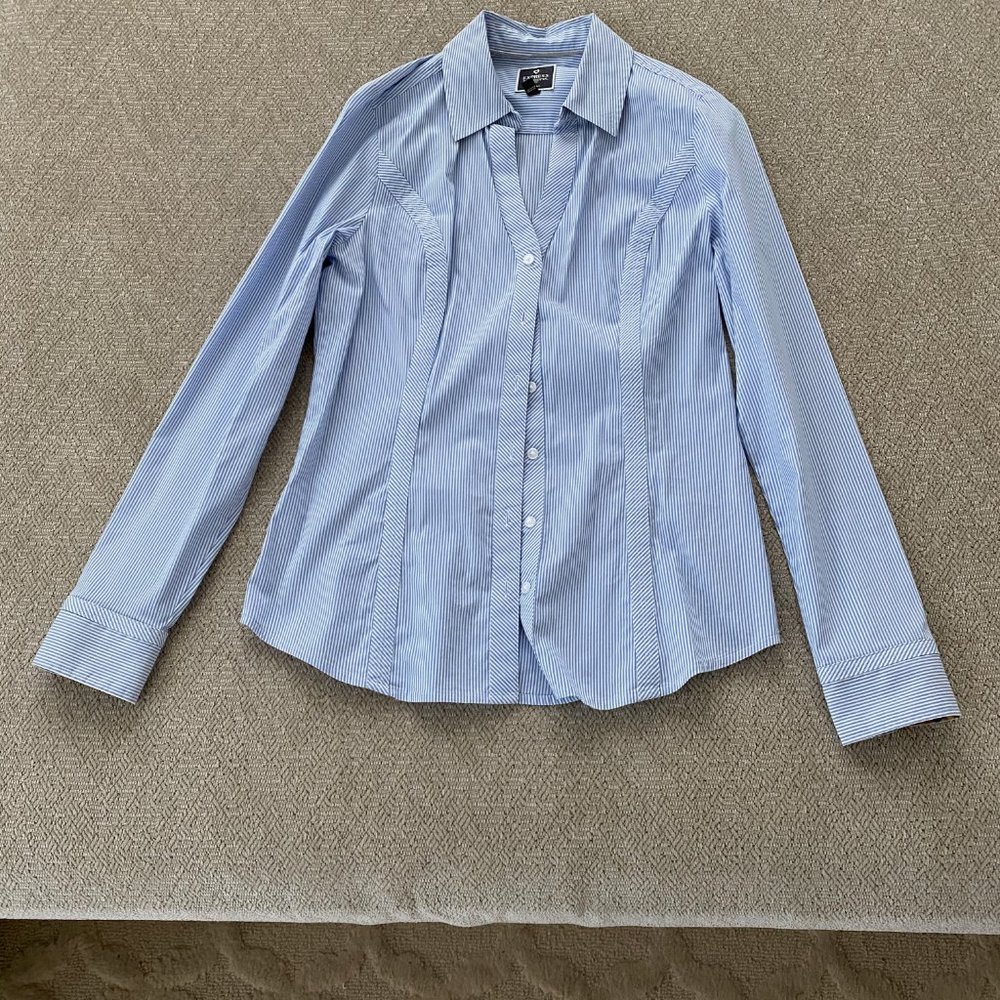 Express Essential Button-Down Blouse - image 2